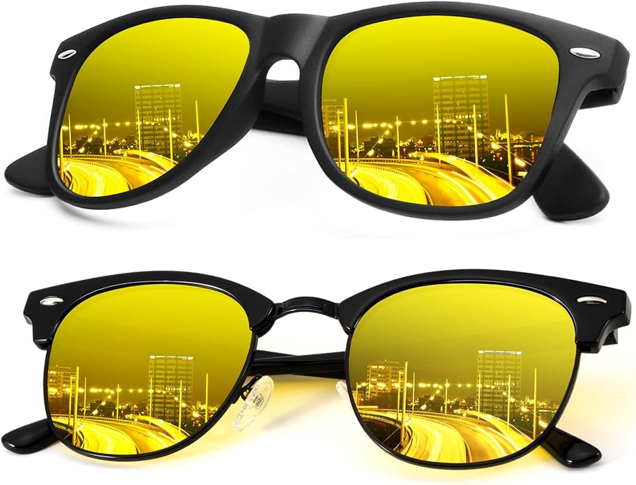 KALIYADI Polarized Sunglasses for Men and Women Semi-Rimless Frame Driving Sun glasses UV Blocking KAS22-15-S23-30
