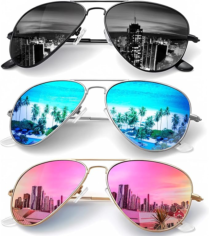 KALIYADI Classic Aviator Sunglasses for Men Women Driving Sun glasses Polarized Lens UV Blocking S24-1-3-4