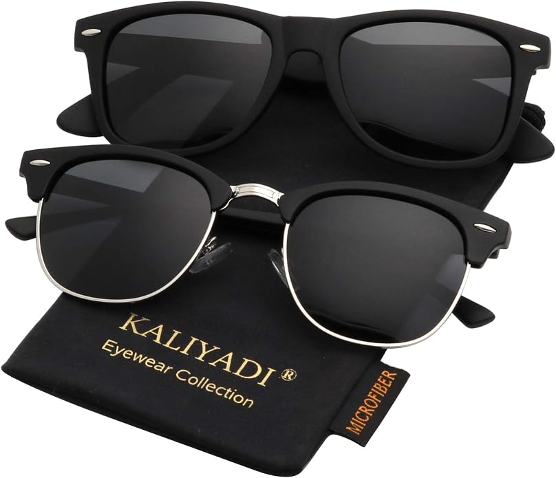 KALIYADI Polarized Sunglasses for Men and Women Semi-Rimless Frame Driving Sun glasses UV Blocking KAS22-1-S23-5