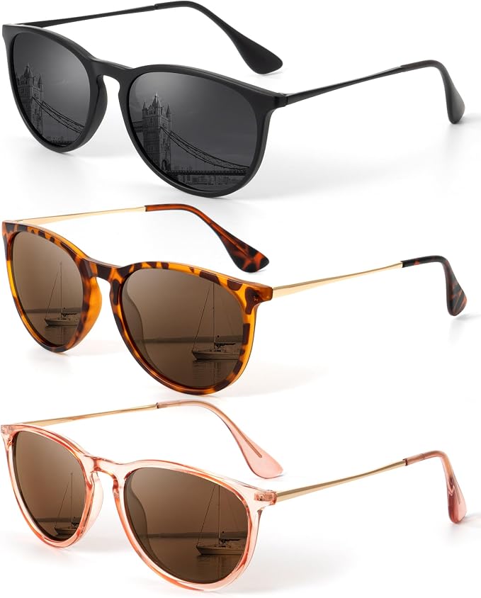 KALIYADI Sunglasses Womens Polarized Womens-Sunglasses: Trendy Sun Glasses with UV400 Retro Style for Party Beach Shopping KAS28-12-14-19