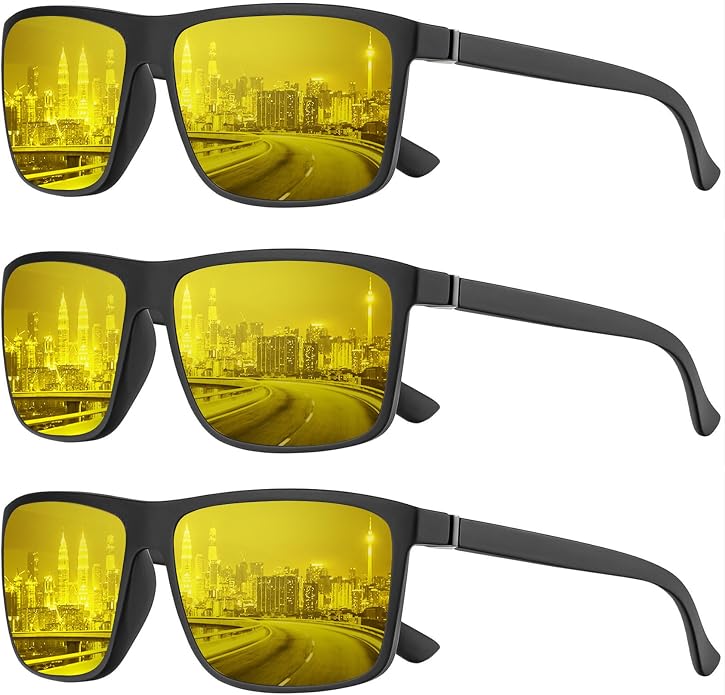 KALIYADI Polarized Sunglasses for Men and Women, Mens Sun Glasses with UV Protection for Driving Fishing Golf (3 Packs) KAS11-10-10-10