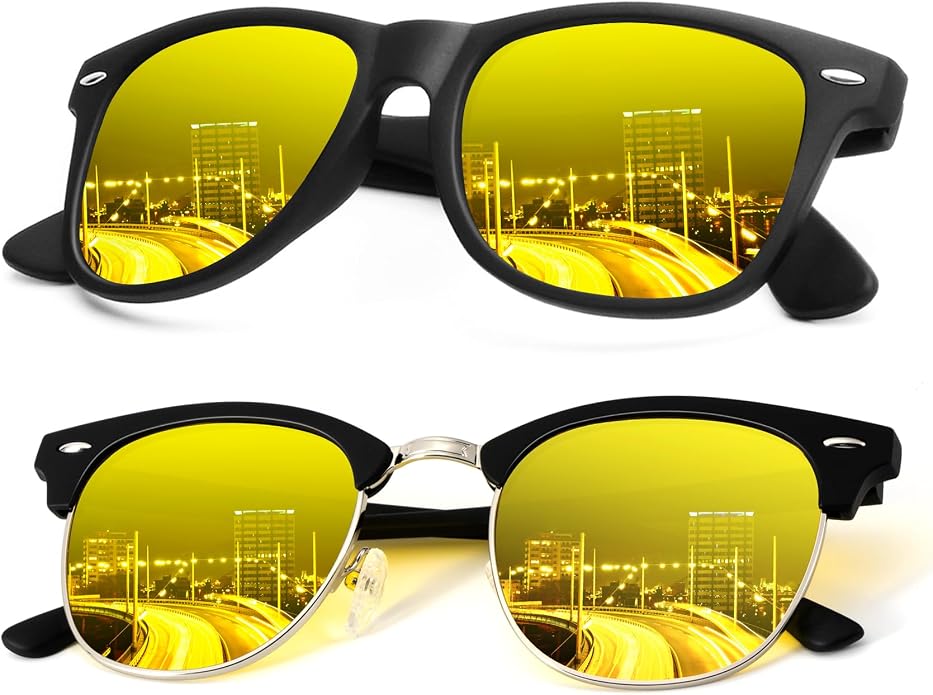 KALIYADI Polarized Sunglasses for Men and Women Semi-Rimless Frame Driving Sun glasses UV Blocking KAS22-15-S23-32