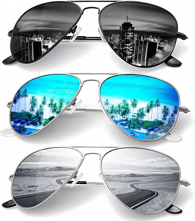KALIYADI Classic Aviator Sunglasses for Men Women Driving Sun glasses Polarized Lens UV Blocking S24-1-3-6