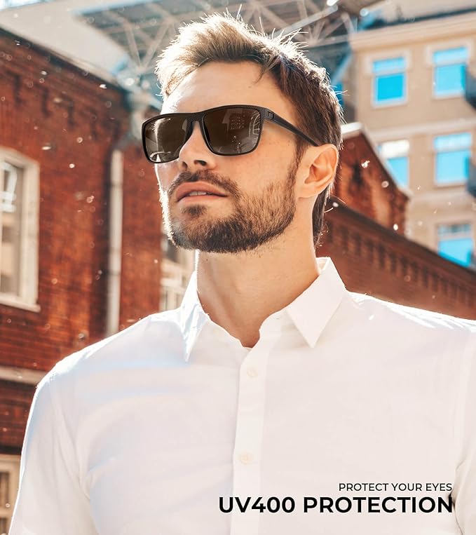 KALIYADI Mens-Sunglasses Polarized Sunglasses Men:  Classic Sun Glasses with UV400 Protection for Driving Fishing Golf （S45-1）
