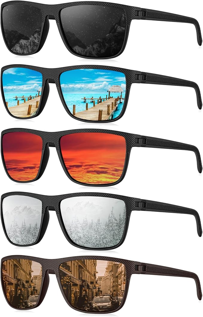 KALIYADI Mens-Sunglasses Polarized Sun-Glasses Men: Classic Sunglasses for Driving Fishing Golf With UV400 Protection KA156-1-3-6-8-11