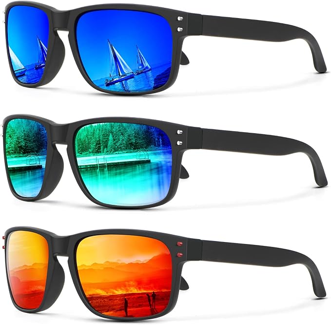 KALIYADI Polarized Sunglasses for Men and Women Vintage Style Sun Glasses for Fishing Running Driving with UV Protection FBAS66-7-8-9