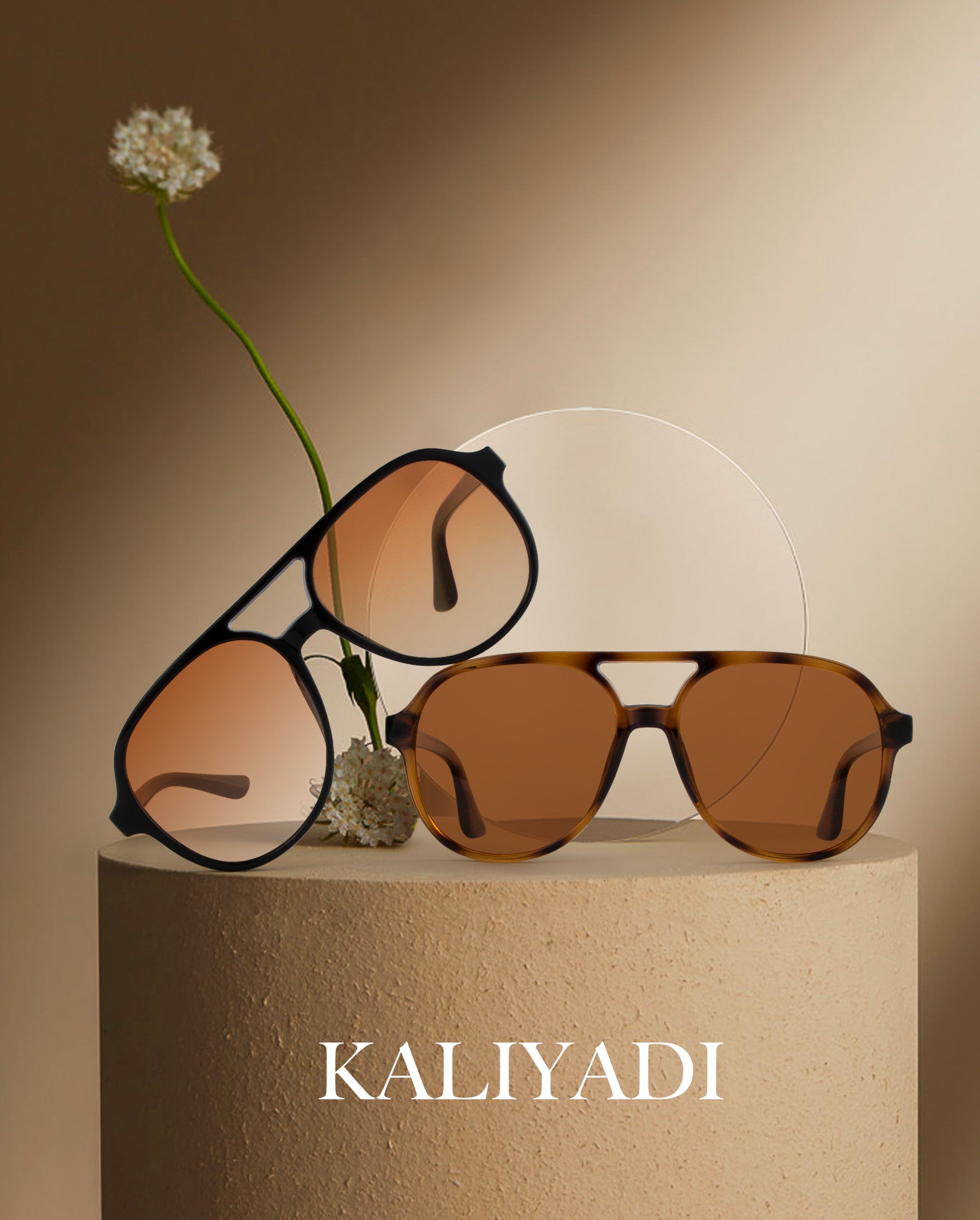 KALIYADI Aviator Sunglasses for Women,Retro Square Sun Glasses with 70s Vintage Style and UV Protection 2 PackWMKAS2410-1-3