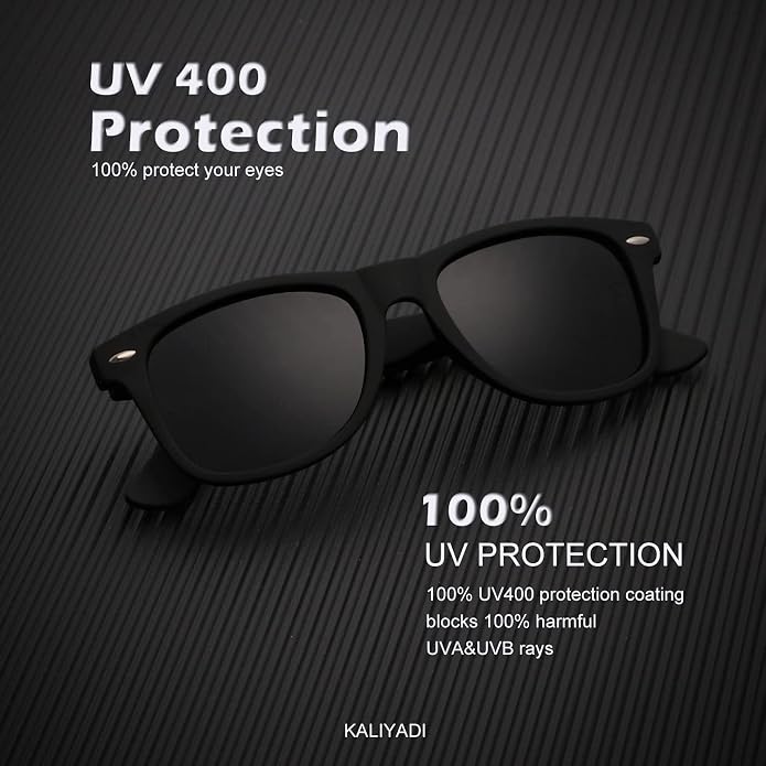 KALIYADI Polarized Sunglasses for Men and Women Matte Finish Sun glasses Color Mirror Lens UV Blocking (3 Pack) S22-1-2-16