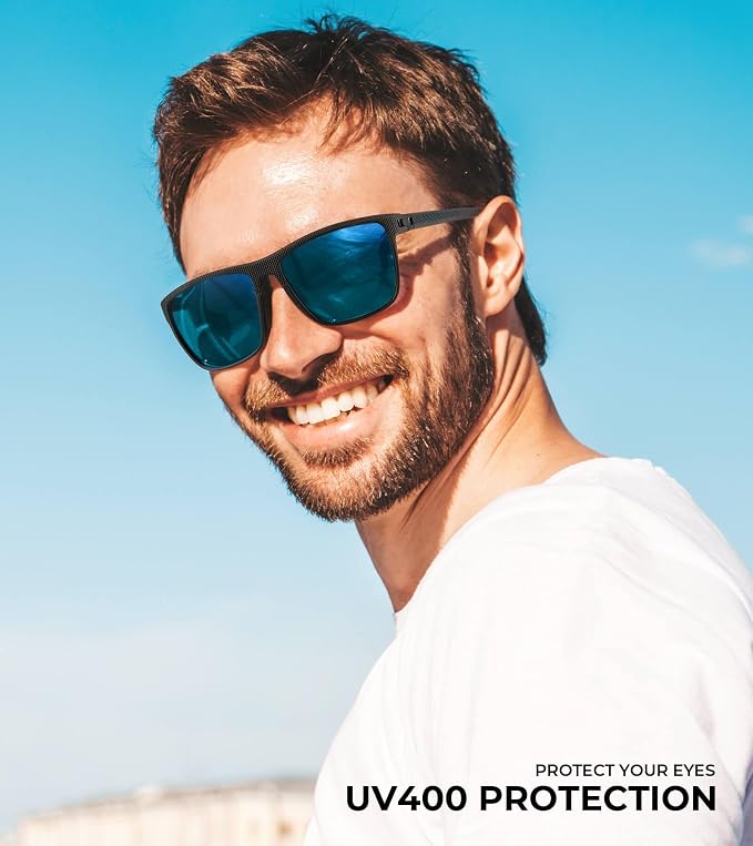KALIYADI Polarized Sunglasses for Men, Lightweight Sun Glasses with UV Protection for Driving Fishing Golf  KAS45-3