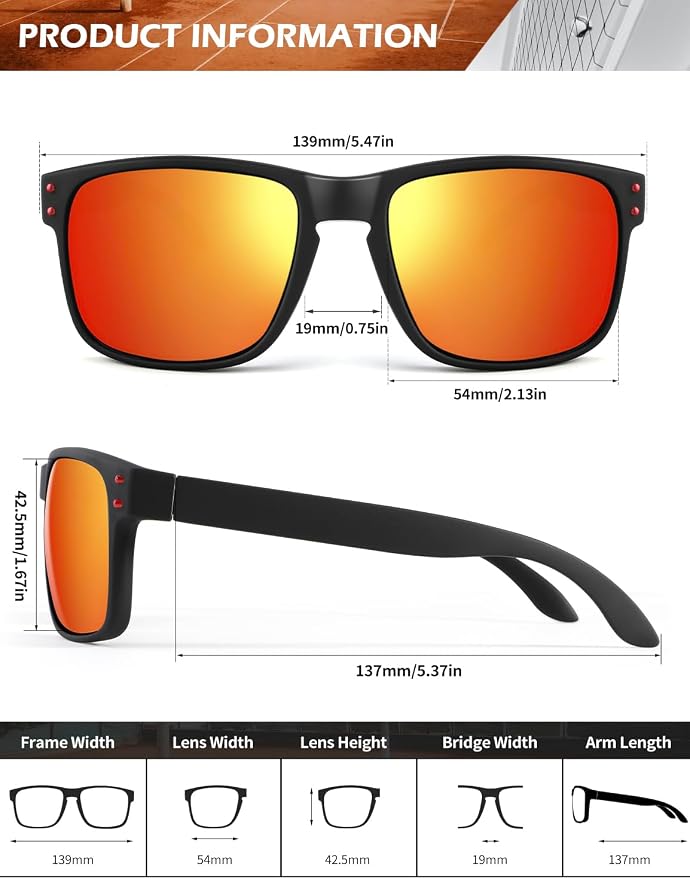KALIYADI Mens Sun-Glasses Polarized Sunglasses-Men: Classic Sunglasses with UV400 Protection for Fishing Golf Driving KAS66-2-7-8-9