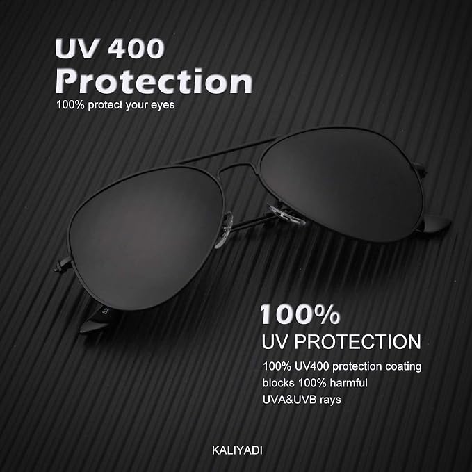 KALIYADI Classic Aviator Sunglasses for Men Women Driving Sun glasses Polarized Lens UV Blocking S24-1