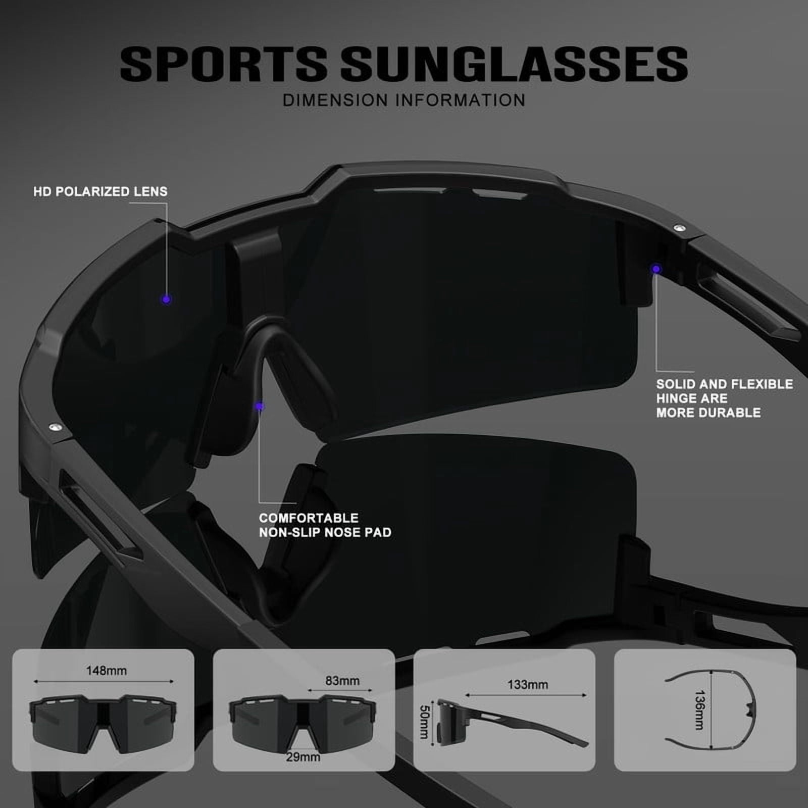 KALIYADI Polarized Sports-Sunglasses Men Cycling-Sunlasses: Lightweight Running Sun Glasses UV400 Protection Golf Fishing(WMKA130-1-2-4)