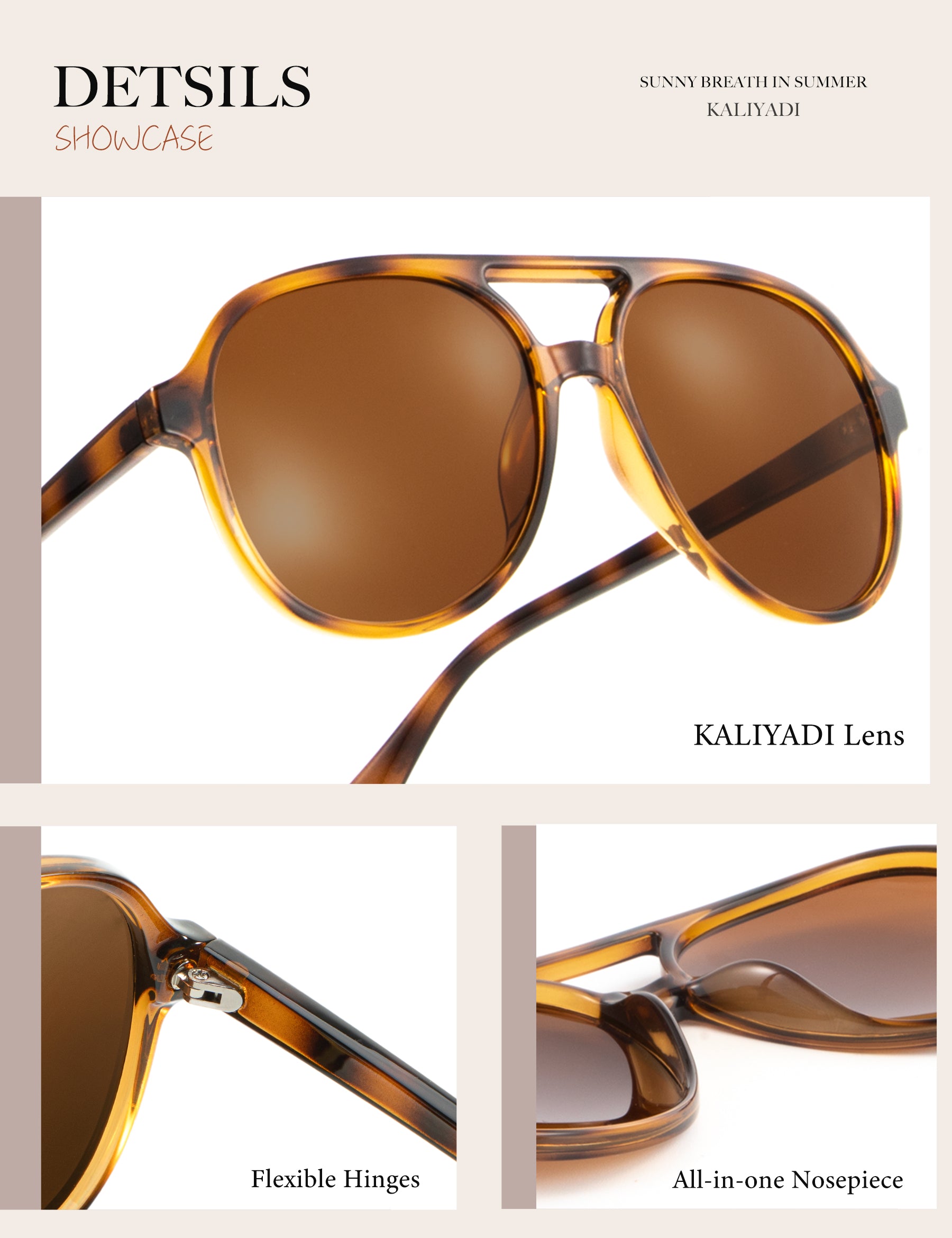 KALIYADI Aviator Sunglasses for Women,Retro Square Sun Glasses with 70s Vintage Style and UV Protection 2 PackWMKAS2410-1-3