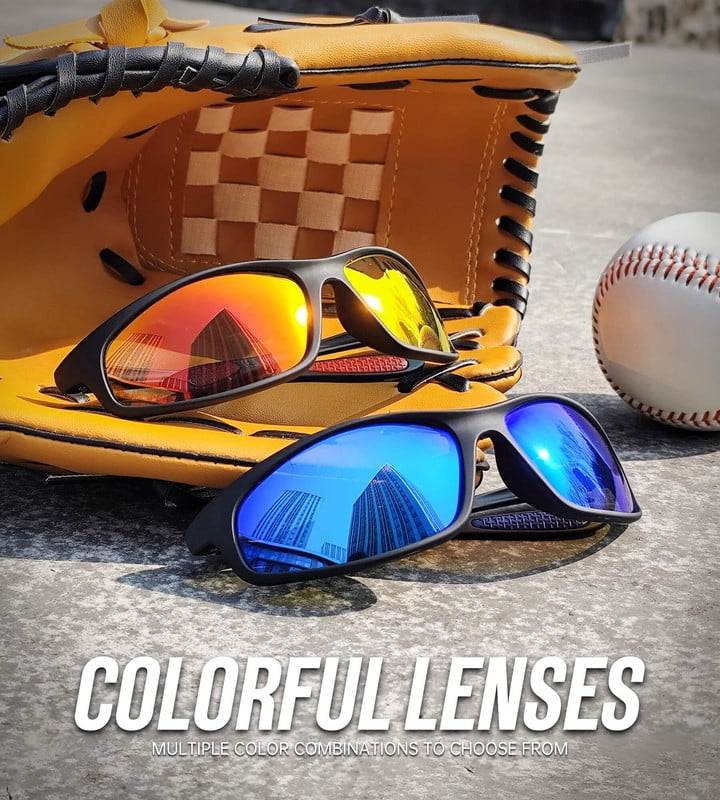 KALIYADI Mens-Sunglasses Polarized Sunglasses-Men Sports: Sport Sun Glasses for Running Cycling Fishing with UV Protection(WMKAS90-1-1-1)