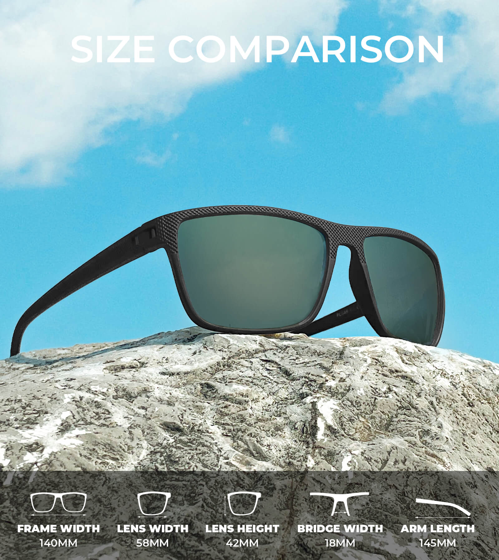 KALIYADI Polarized Sunglasses Men,Lightweight Mens Sunglasses Polarized UV Protection Driving Fishing Golf(WMKAS45-1-2-10)