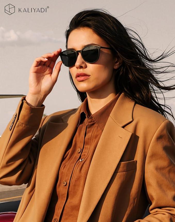 KALIYADI Sunglasses Womens Polarized Womens-Sunglasses: Trendy Sun Glasses with UV400 Retro Style for Party Beach Shopping KAS28-12-14-19