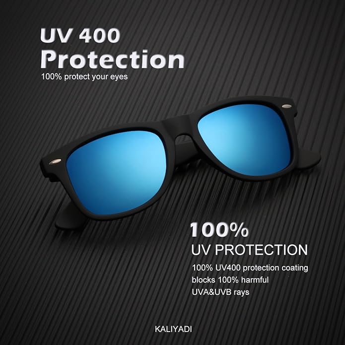 KALIYADI Polarized Sunglasses for Men and Women Matte Finish Sun glasses Color Mirror Lens UV Blocking (3 Pack) FBAKAS22-1-2-5