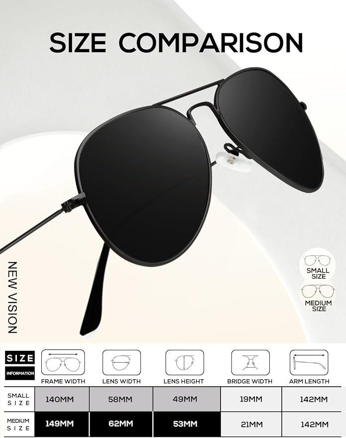 KALIYADI Classic Aviator Sunglasses for Men Women Driving Sun glasses Polarized Lens UV Blocking S24-1
