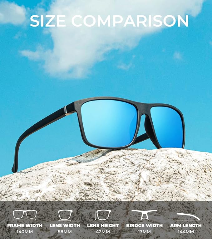 KALIYADI Polarized Mens Sun-Glasses Sunglasses-Men : Classic Sunglasses with UV Protection for Fishing Driving Golf KAS11-1-3-4-8