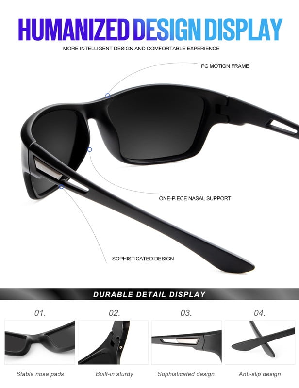 KALIYADI Polarized Sunglasses Men, Mens Sunglasses Polarized UV Protection for Driving Cycling Fishing(WMKAS63-2-10-11)