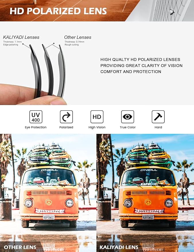 KALIYADI Mens Sun-Glasses Polarized Sunglasses-Men: Classic Sunglasses with UV400 Protection for Fishing Golf Driving KAS66-2-7-8-9
