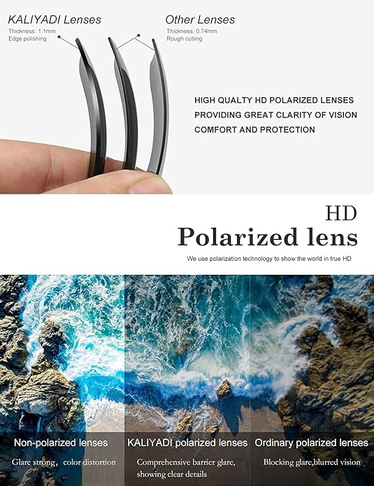 KALIYADI Sunglasses Men Polarized Sunglasses for Men Women Unisex Semi-Rimless Frame Retro Driving Sun Glasses UV Blocking S23-4