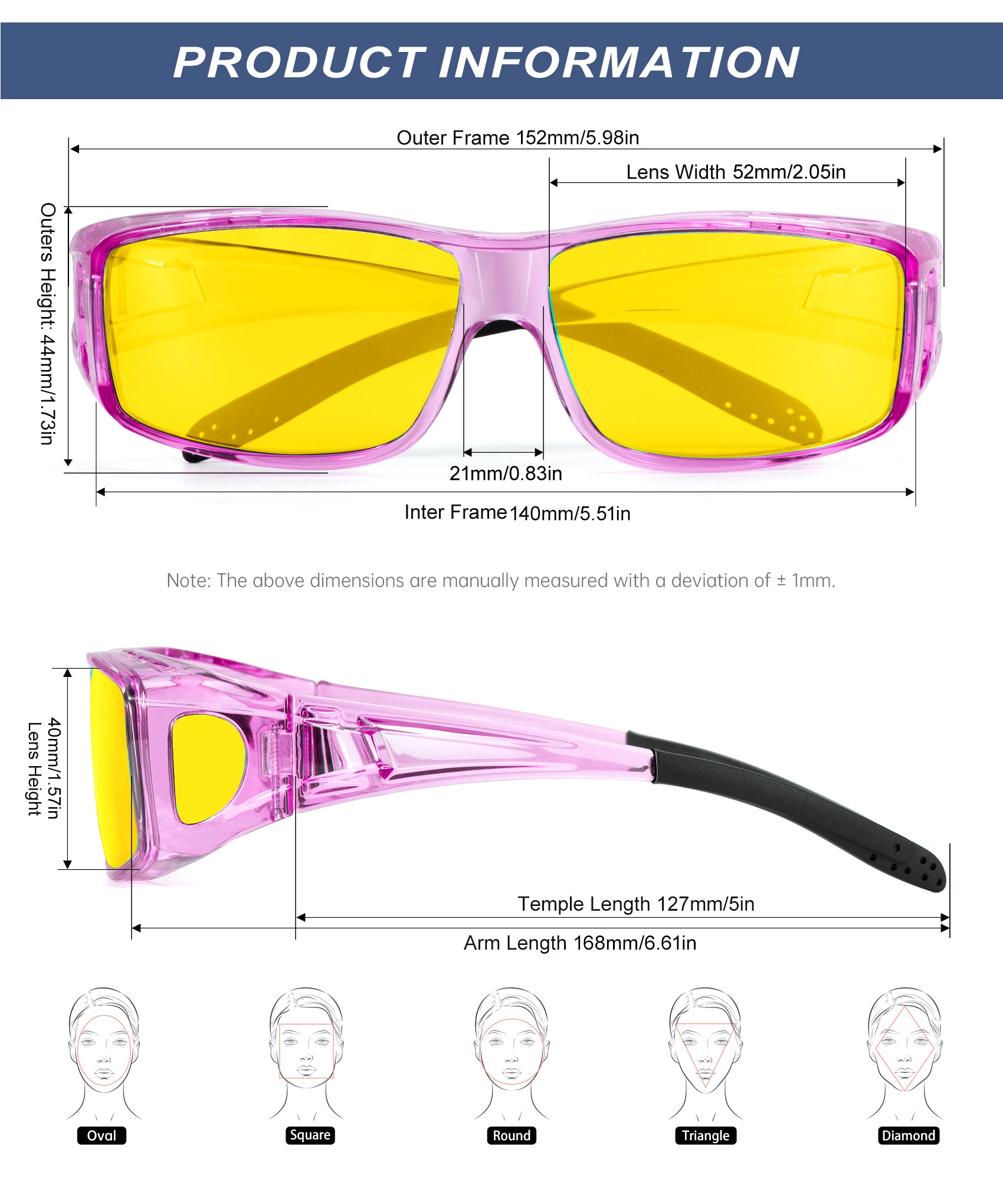 KALIYADI Night-Vision-Glasses Fit-Over-Glasses Wrap-Around Glasses: Night Vision Glasses Anti Glare HD for Driving WMKAS105-12-13-14