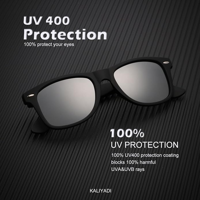 KALIYADI Polarized Sunglasses for Men and Women Matte Finish Sun glasses Color Mirror Lens UV Blocking (3 Pack) FBAKAS22-1-2-5