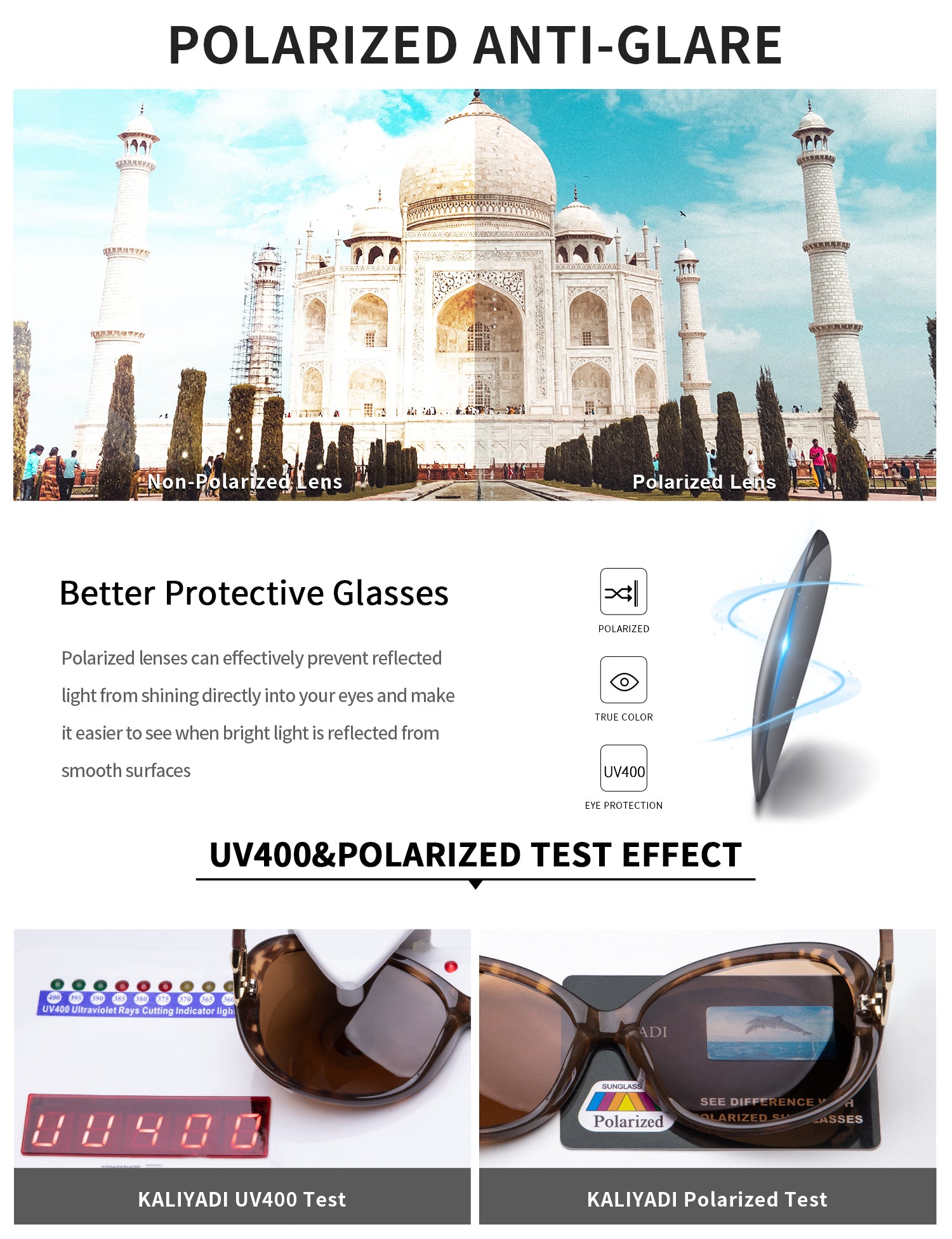 KALIYADI Polarized Sunglasses for Women,Oversized Sun Glasses UV Blocking(WMKAS3703-1-3)