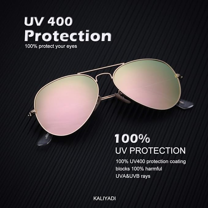 KALIYADI Classic Aviator Sunglasses for Men Women Driving Sun glasses Polarized Lens UV Blocking S24-1-3-4