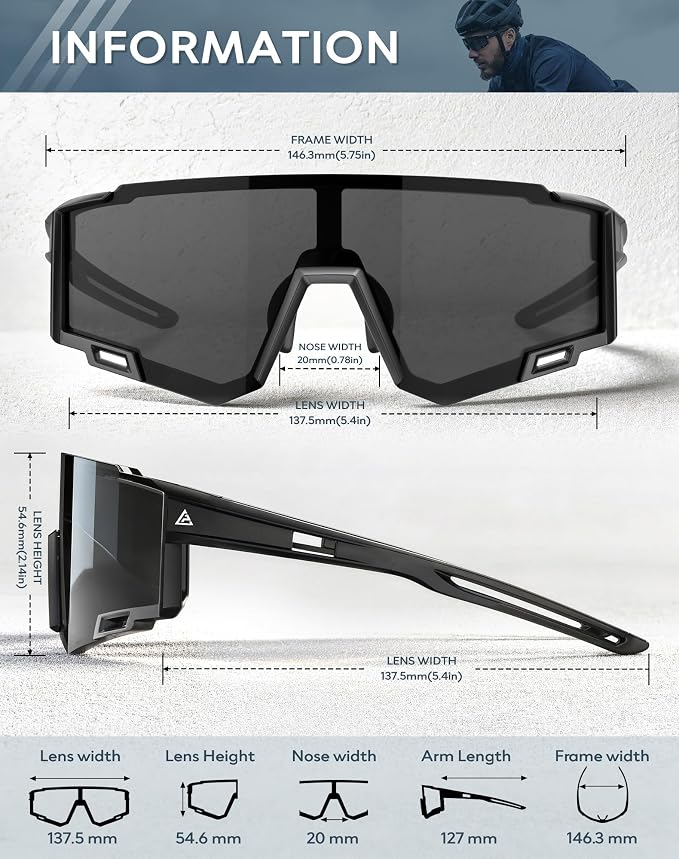 KALIYADI Sports Sunglasses-Men Polarized-Mens-Sunglasses Women: Running Sun Glasses with UV400 for Fishing Cycling KA167-11-13-14