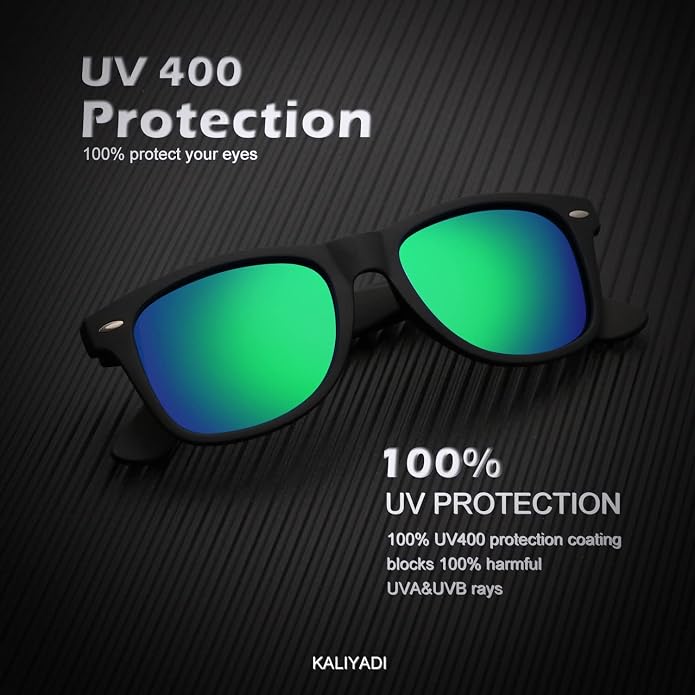 KALIYADI Polarized Sunglasses for Men and Women Matte Finish Sun glasses Color Mirror Lens UV Blocking (3 Pack) S22-1-2-16