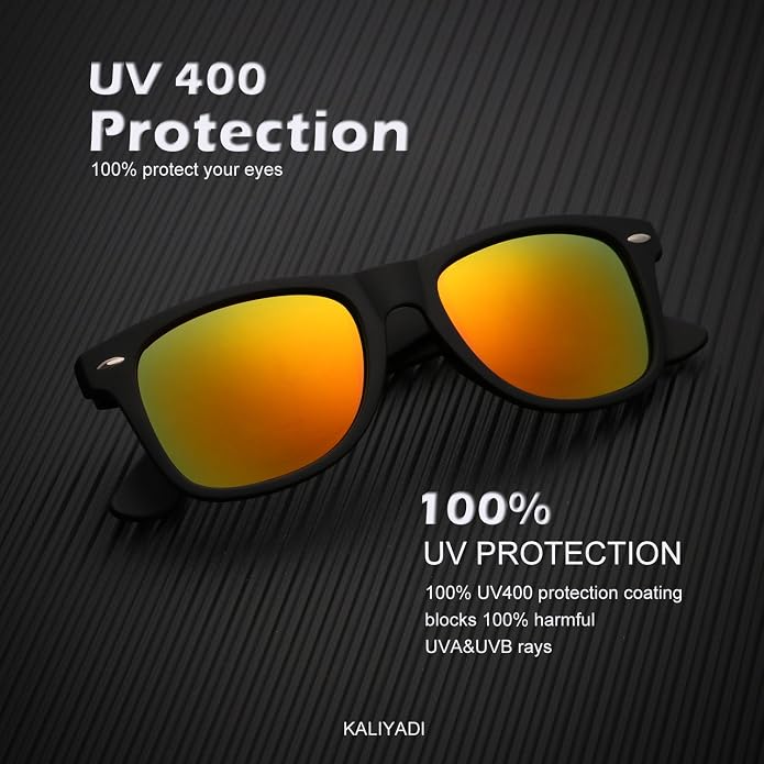 KALIYADI Polarized Sunglasses for Men and Women Matte Finish Sun glasses Color Mirror Lens UV Blocking (3 Pack) FBAKAS22-1-2-4