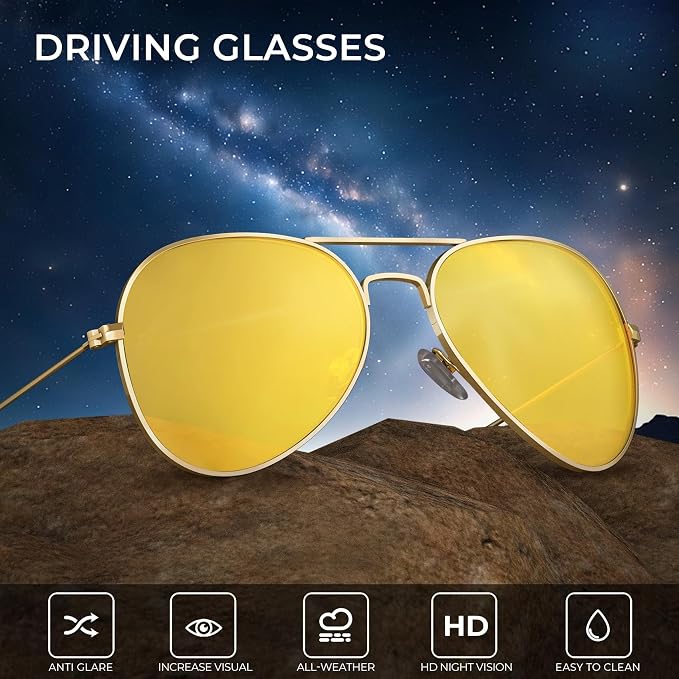 KALIYADI Classic Aviator Sunglasses for Men Women Driving Sun glasses Polarized Lens UV Blocking KAS24-17-17-17