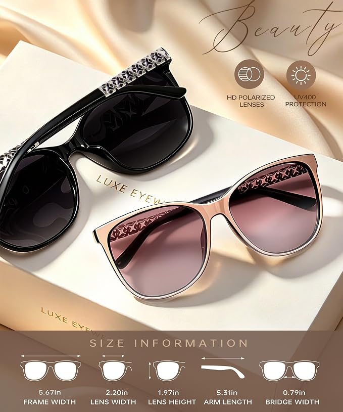 Visit the KALIYADI Store KALIYADI Sunglasses-Womens Polarized Womens Sunglasses: Retro Trendy Openwork Design Sun Glasses for Driving UV400 Protection KA319-5