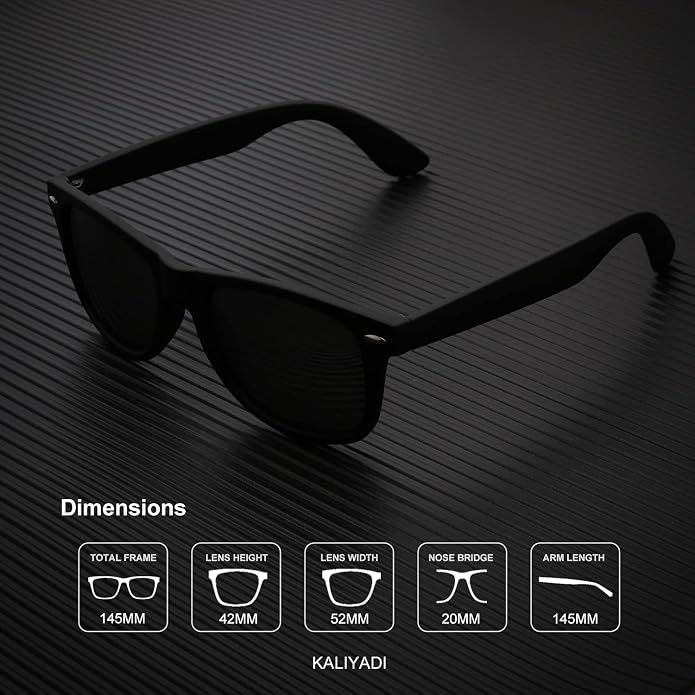 KALIYADI Polarized Sunglasses for Men and Women Matte Finish Sun glasses Color Mirror Lens UV Blocking (3 Pack) S22-1-7-T22-1