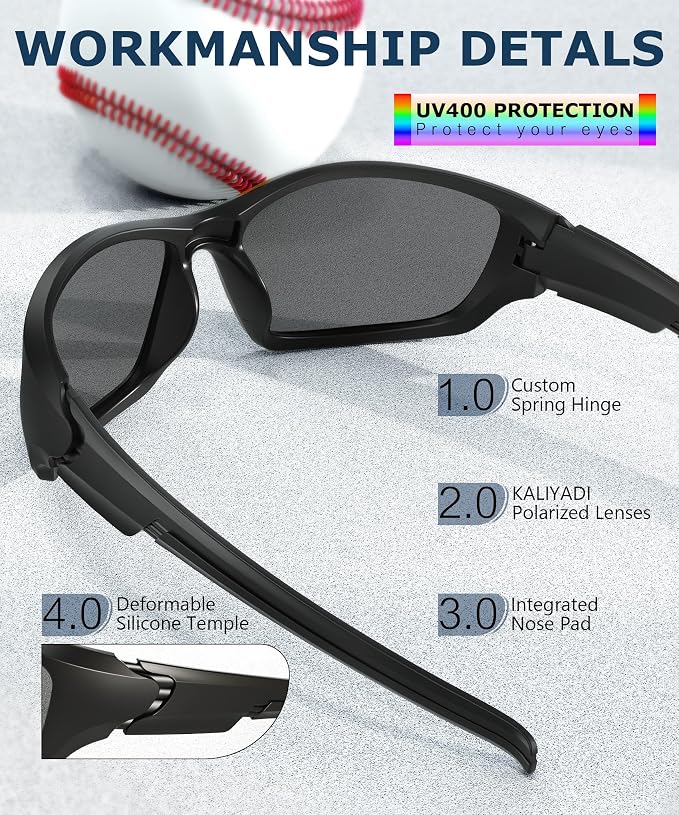 KALIYADI Polarized-Sunglasses-Men Sports Mens-Sunglasses Women: Sun Glasses with UV400 Protection for Cycling Fishing Running KAS68-1-3-5