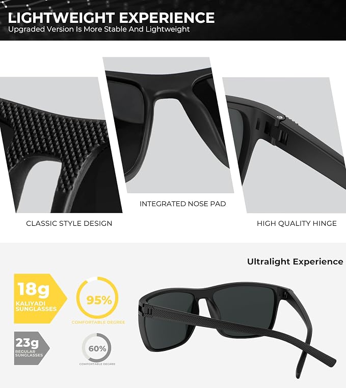 KALIYADI Mens-Sunglasses Polarized Sun-Glasses Men: Classic Sunglasses for Driving Fishing Golf With UV400 Protection KA156-1-3-6-8-11