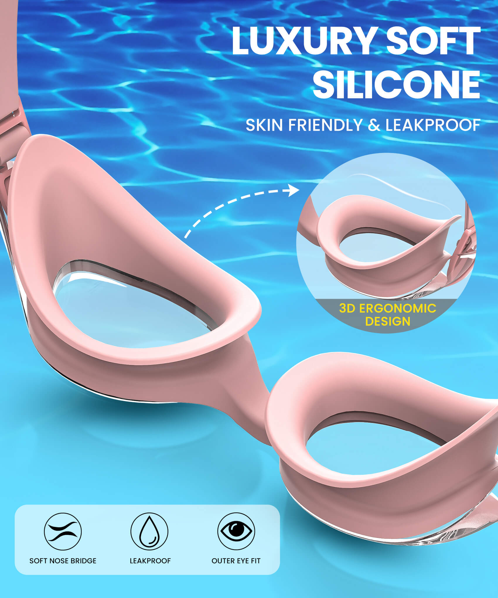 KALIYADI Swim Goggles Adult Goggles-Swimming-men and Women: Anti Fog No Leak and Ultra-wide Field of View 3 Pack WMKAY01-1-2-3