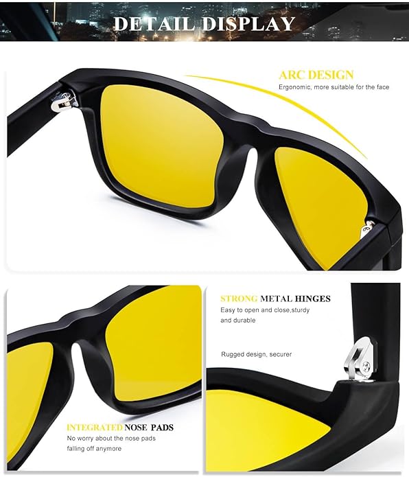KALIYADI Sunglasses Men Polarized Sun glasses for Mens Womens Classic Matte Black Frame UV Protection 3pack S65-19-19-19