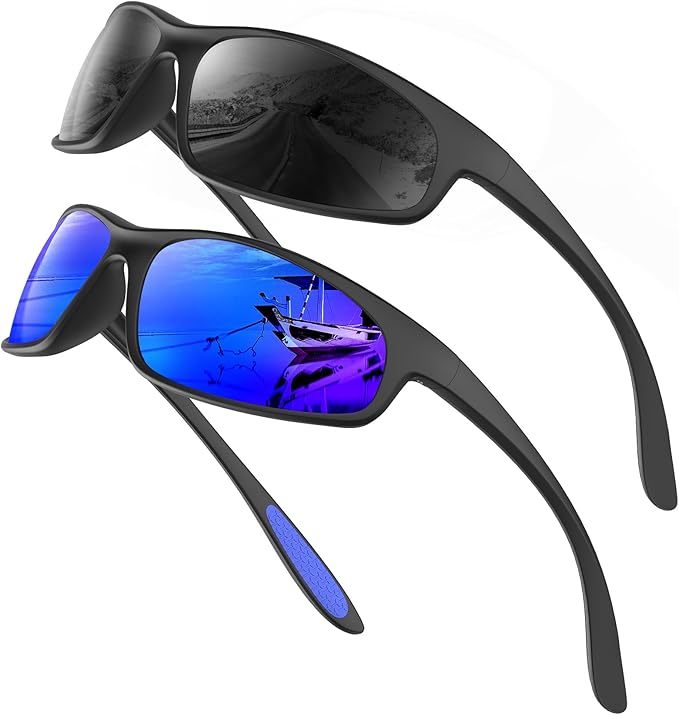 KALIYADI Mens-Sunglasses Polarized Sunglasses-Men Sports: Sport Sun Glasses for Running Cycling Fishing with UV Protection S90-1-3