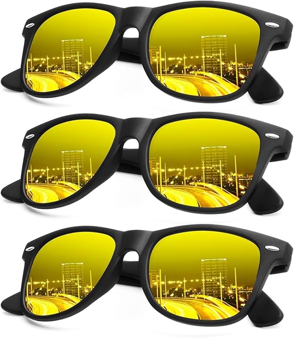 KALIYADI Polarized Sunglasses for Men and Women Matte Finish Sun glasses Color Mirror Lens UV Blocking (3 Pack) S22-15-15-15