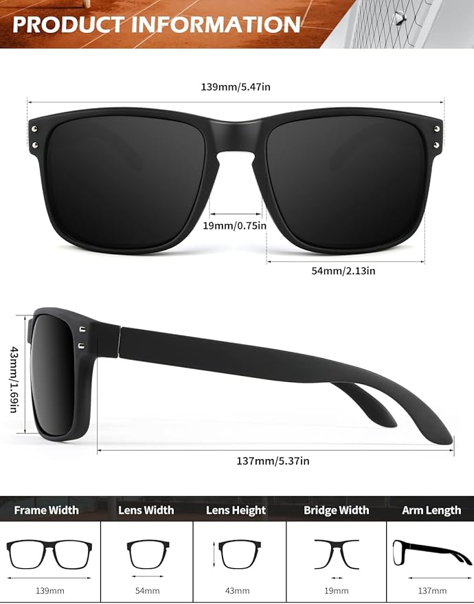 KALIYADI Polarized Sunglasses for Men and Women Vintage Style Sun Glasses for Fishing Running Driving with UV Protection S66-2-6-10