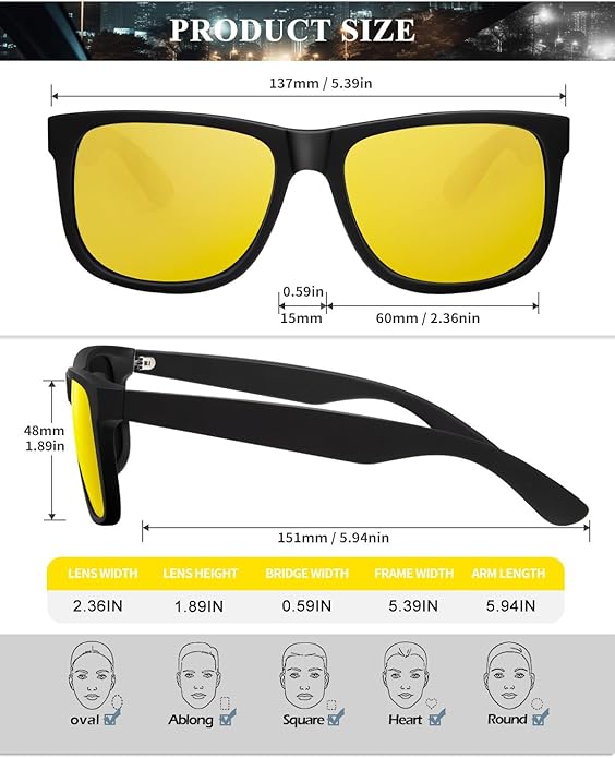 KALIYADI Sunglasses Men Polarized Sun glasses for Mens Womens Classic Matte Black Frame UV Protection 3pack S65-19-19-19
