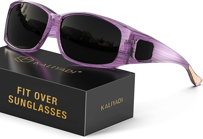 KALIYADI Polarized Sunglasses-Men Women Fit-Over-Glasses: Wrap Around Womens Sunglasses with UV400 for Driving Fishing Golf 238-4