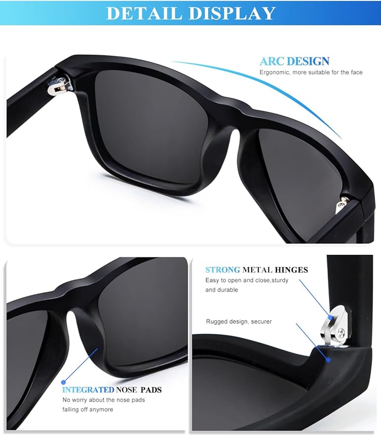 KALIYADI Sunglasses-Men Polarized-Sunglasses for Men: Classic Sun Glasses for Driving Fishing Golf with UV400 Protection S65-1