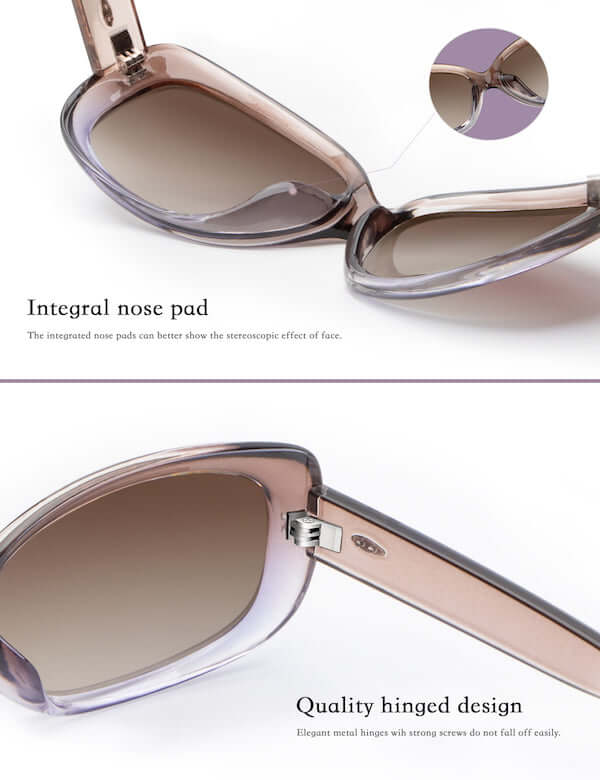  Graceful Square Polarized Sunglasses detail display