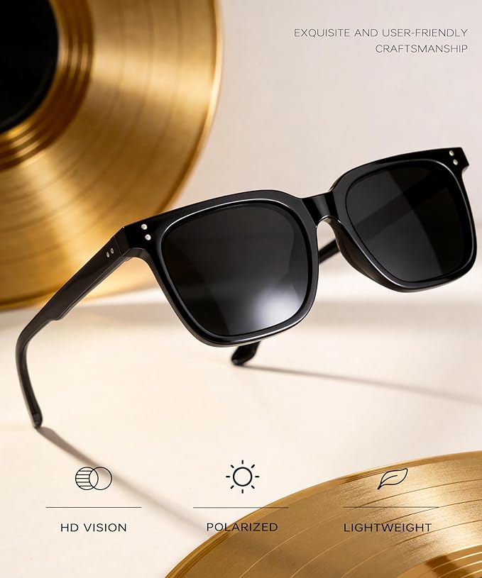 KALIYADI Mens Sunglasses Womens Sunglasses Small Face: Square Polarized Sunglasses-Men for Driving Fishing Golf UV400 S83-1
