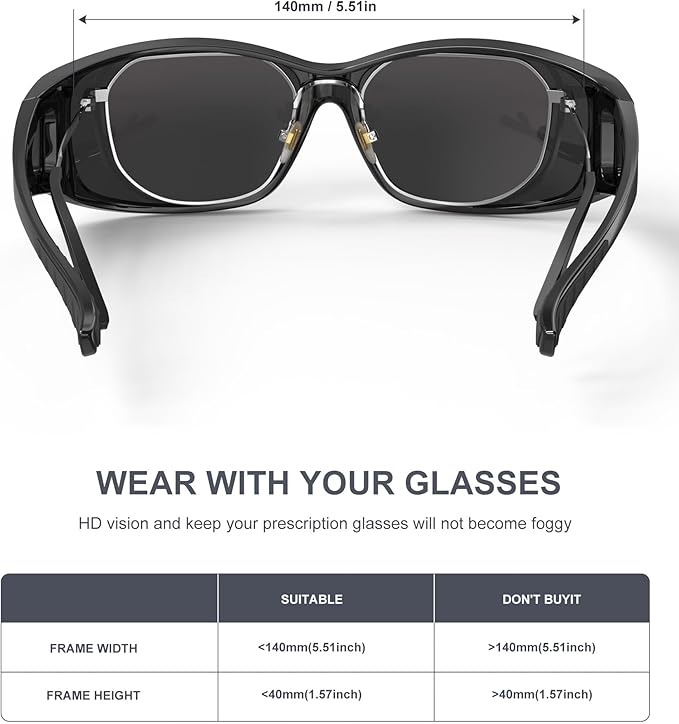 KALIYADI Polarized Sunglasses-Men Women Fit-Over-Glasses: Wrap Around Womens Sunglasses with UV400 for Driving Fishing Golf 238-4