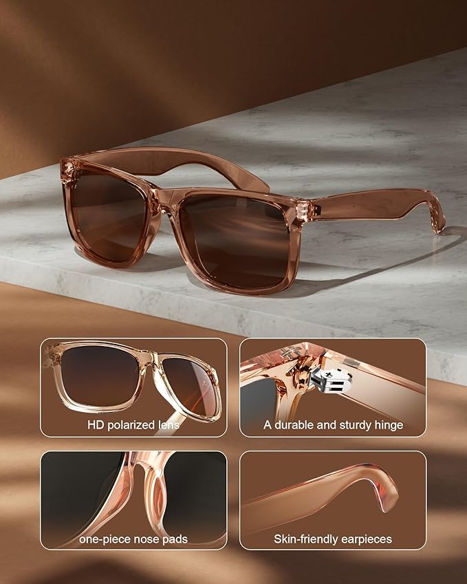 KALIYADI Womens-Sunglasses Polarized-Sunglasses for Women: Retro Trendy Sun Glasses With UV400 Protection for Driving Travel S65-1-10-11